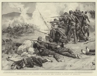 Die Kämpfe bei Velestino, Zurückschlagen der türkischen Infanterie bei Rizomalo